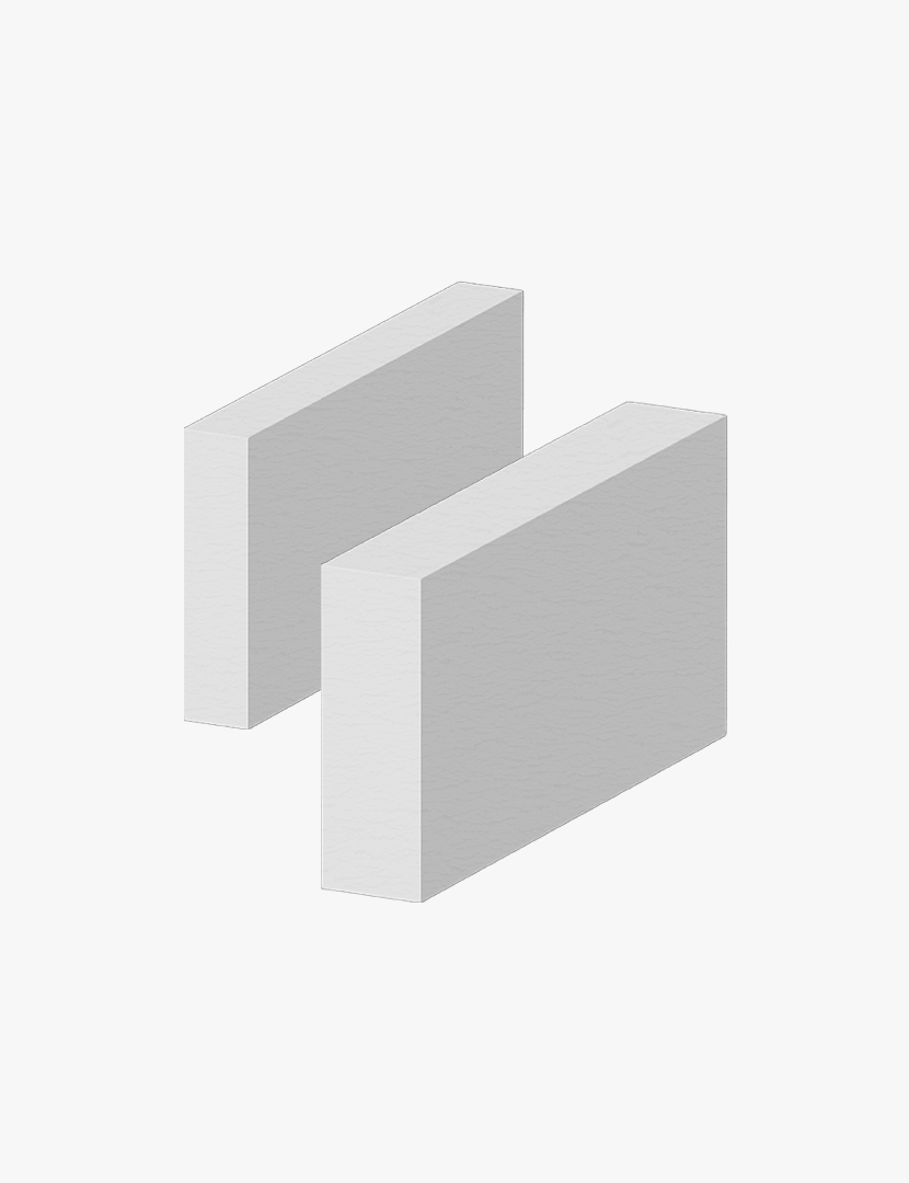 Два перестінкові піноблоки, призначені для зведення внутрішніх перегородок.