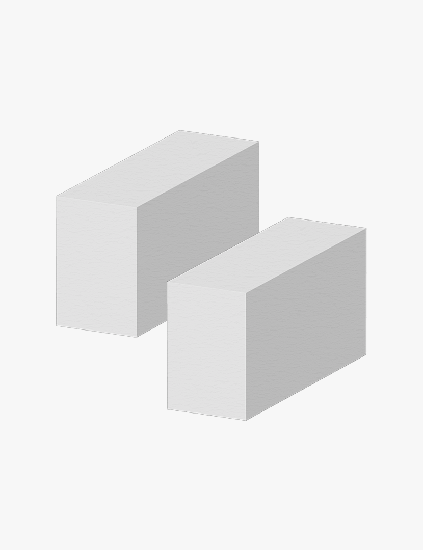 Два стінові піноблоки, призначені для зведення несучих стін.