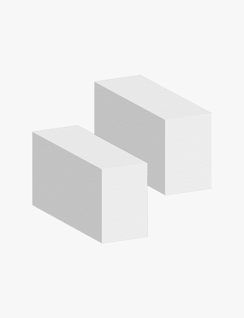 Два стінові газоблоки, призначені для зведення несучих стін.